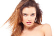 Sexy brunette woman with her hair blowing Sexy brunette woman with her hair blowing