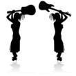 girl and guitar silhouette