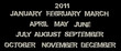 2011 brilliant months for calender