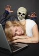Nightmare visited slumbering young woman