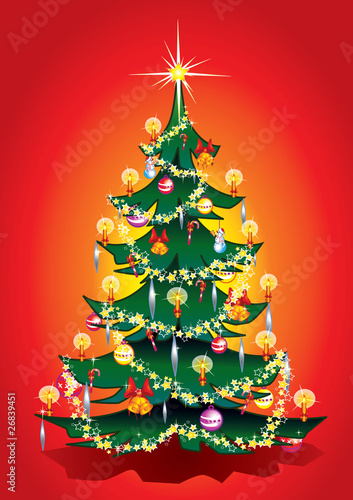 Vektor: Traditional Xmas tree. Traditional Xmas tree.