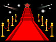 Red carpet on black background