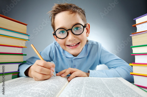 Photo: Clever schoolkid Clever schoolkid