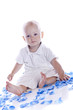 Photo of adorable young boy on white background Photo of adorable young boy on white background