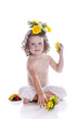 Photo of adorable young girl on white background Photo of adorable young girl on white background