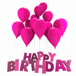 Happy birthday with pink balloons Happy birthday with pink balloons