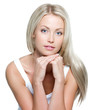 Beautiful woman with long straight hair