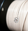 Phone jack and telepphone cord on a roll
