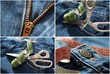 jeans et matériel de couture
