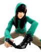 Teenager Polishing Boot. Model Released