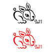 Rabbit chinese New Year 2011 symbol isolated