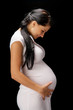 pregnant on black background