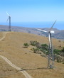 landscape with wind turbines.