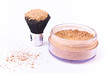 makeup brush and powder