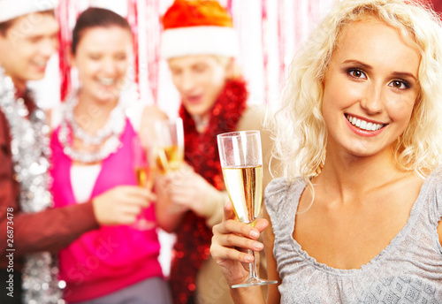 Photo: Girl with champagne Girl with champagne