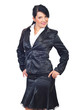 Beautiful woman in elegant black suit