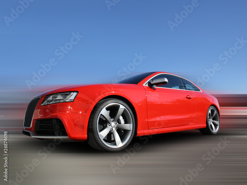 Photo: Schnelles Auto in rot Schnelles Auto in rot