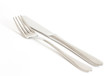 Fork and knife with white background.