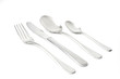 Silverware with white background.