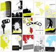 Modern business card - grunge vector illustration