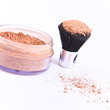 makeup brush and powder