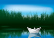 paper boat on the water