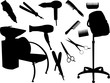 hair equipment silhouette - vector hair equipment silhouette - vector