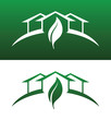 Green House Concept Icons Both Solid and Reversed