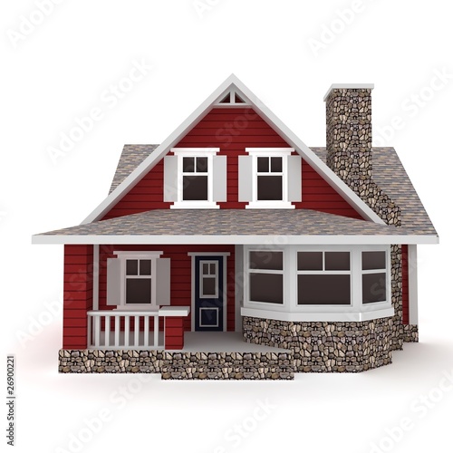 Illustration: 3d house isolated on white 3d house isolated on white
