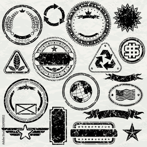 Vector: Grunge Stams (separated vector elements) Grunge Stams (separated vector elements)