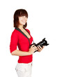 girl with photocamera girl with photocamera