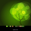 Card with stylized summer tree
