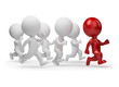 3d small people - leader of running