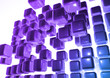 Space wall cube mauve et bleu