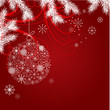 Red christmas background with hanging ball Red christmas background with hanging ball
