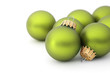 Photo: grüne christbaumkugeln, freigestellt grüne christbaumkugeln, freigestellt