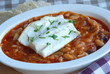 White fish with spicy beans