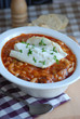 White fish with spicy beans