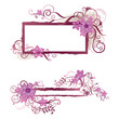 Pink floral frame and banner design Pink floral frame and banner design
