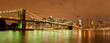 Panorama of Manhattan and Brooklyn Bridge by night