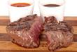 roasted meat on a cutting board. isolated on a white background roasted meat on a cutting board. isolated on a white background