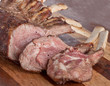 meat and sauce on a cutting bard meat and sauce on a cutting bard