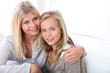 Photo: Closeup of blond woman and blond girl Closeup of blond woman and blond girl