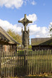 Old wooden cross in open-air Country Life Museum at Rumshishkes.