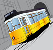 vector illustration of typical tramway in Lisbon, Portugal vector illustration of typical tramway in Lisbon, Portugal