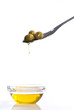 Green olives metal spoon Green olives metal spoon