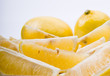 Lemon slices in a close-up Lemon slices in a close-up