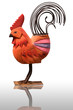 colorful handcarft chicken isolated on white background colorful handcarft chicken isolated on white background