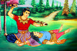 Mural of famous local Thai literature