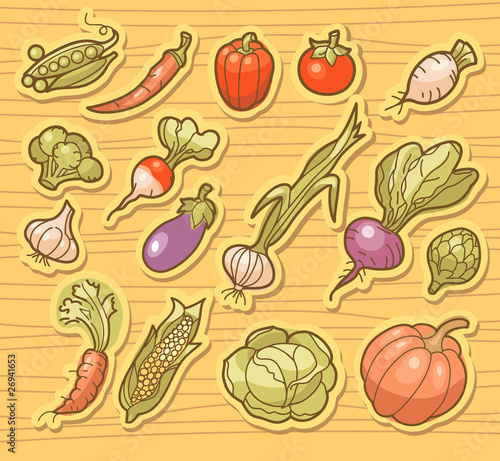 Vector: Set of Colorful Vegetables Set of Colorful Vegetables
